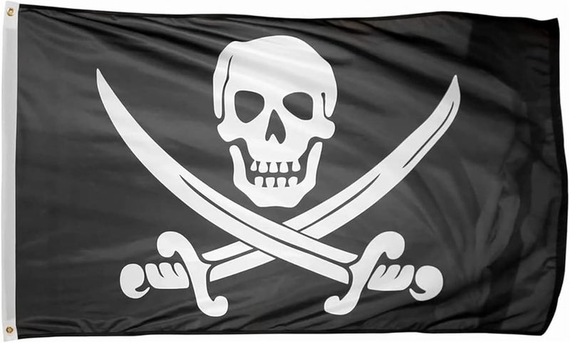 Time Roaming 3x5 Ft Pirate Jack Rackham Polyester Flag with Brass Grommets - Image 1